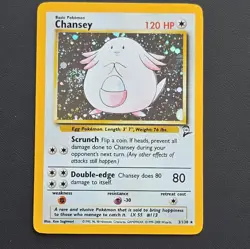 Pokemon TCG Chansey Base Set 2 Holo SWIRL Unlimited Rare 3/130 LP- - Image 1