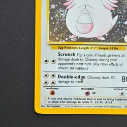 Pokemon TCG Chansey Base Set 2 Holo SWIRL Unlimited Rare 3/130 LP- - Image 2