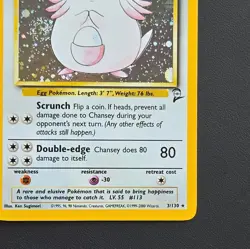 Pokemon TCG Chansey Base Set 2 Holo SWIRL Unlimited Rare 3/130 LP- - Image 3
