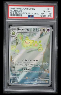 2025 POKEMON BLACK BOLT TECH STICKER COLLECTION PROMO #212 REUNICLUS PSA 10 - Image 1