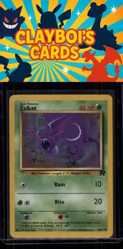 Zubat Team Rocket Common Pokemon TCG 70/82 NM+ - Image 1