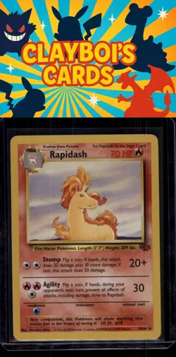 Rapidash Jungle common Pokemon TCG 44/64 NM+ - Image 1