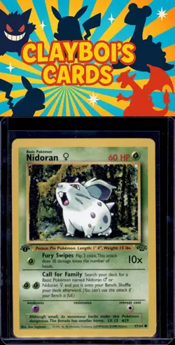 Nidoran F Jungle First Edition Common Pokemon TCG 57/64 NM+ - Image 1