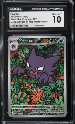 Haunter Pokemon (2025) Black Star Promos - 027 Mega Battle Deck CGC GEM MINT 10 - Image 1