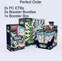 PRESALE Pokemon Perfect Order - 2x PC ETB, 1x Booster box, 2x Booster Bundle NEW - Image 1