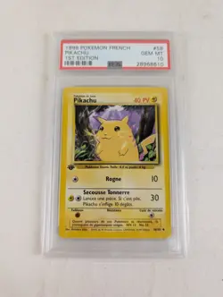 1999 Pokemon Pikachu 1st Edition French PSA 10 - Image 1