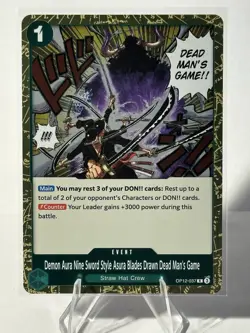 One Piece CCG Demon Aura Nine Sword Style OP12-037 Legacy of the Master Rare! - Image 1