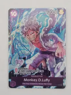 One Piece TCG P-041 Monkey D. Luffy BANDAI CARD GAMES Fest 23-24 World Tour NM - Image 1
