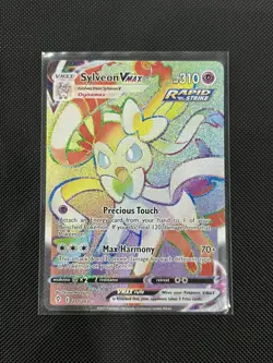 Pokemon TCG Evolving Skies Sylveon VMAX Rainbow Secret Rare Card 211/203 - Image 1