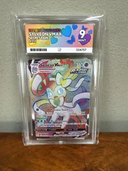 Pokemon Sylveon VMAX TCG Rainbow Secret Rare Card 211/203 Evolving Skies Ace 9 - Image 1