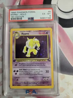 HYPNO - 1999 Pokemon Fossil Holo 1st Edition #8, PSA 6 - Image 1
