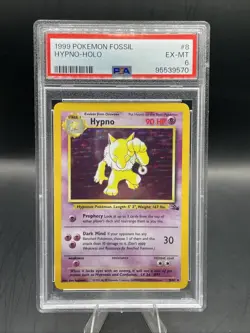1999 POKEMON FOSSIL #8/62 HYPNO HOLO - PSA 6 - Image 1