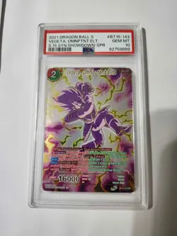 Vegeta Omnipotent Elite BT15-143 SPR Foil Dragon Ball Super Card Game PSA 10 - Image 1