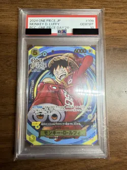 2024 Monkey D. Luffy OP07-109 SR Promo One Piece Day 24 Foil PCC Japanese PSA 10 - Image 1