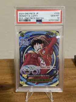 PSA 10 Monkey D. Luffy OP07-109 SR Promo 2024 ONE PIECE Day 24 Foil PCC Japanese - Image 1