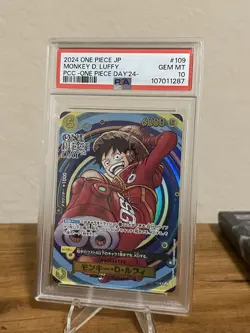PSA 10 Monkey D. Luffy OP07-109 SR Promo 2024 ONE PIECE Day 24 Foil PCC Japanese - Image 3