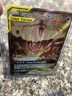 Espeon & Deoxys GX Full Art NM SM240 Sun & Moon Promo Pokemon TCG Card NM - Image 3