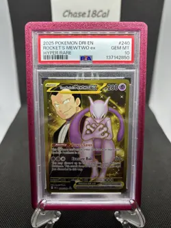 Team Rocket's Mewtwo ex 240/182 PSA 10 Pokemon Destined Rivals Gold Hyper Rare - Image 1