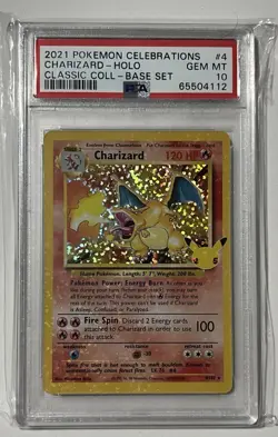 PSA 10 Charizard Celebrations Classic Collection Holo Base Set Pokemon 4/102 - Image 1