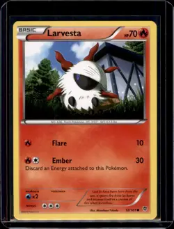 Larvesta Plasma Blast Common Pokemon TCG 12/101 NM+ - Image 1