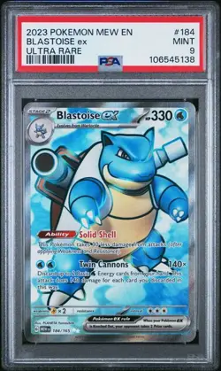Pokemon 151 ENGLISH - BLASTOISE EX ULTRA RARE FULL ART 184/165 - PSA 9 - Image 1