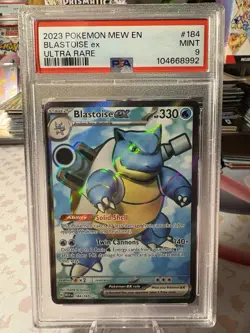 Pokemon TCG Blastoise EX 184/165 Full Art Scarlet and Violet 151 PSA 9 Mint - Image 1