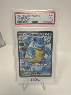 2023 Blastoise ex 184/165 Pokemon 151 Full Art Ultra Rare PSA 9 - Image 1