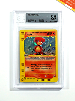 Pokemon BGS 8.5 Magby #17 Holo Expedition 2002 English - Image 1