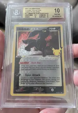 BGS PRISTINE 10 2021 Pokemon Celebrations Classic Coll Umbreon-Gold Star #17 - Image 1