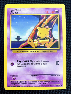 Abra 43/102 Base Set Common - Pokemon Card TCG - WOTC Near Mint - Image 1
