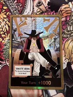 DON!! Card (Dracule Mihawk) (Gold) The Azure Sea's Seven Foil - Image 1