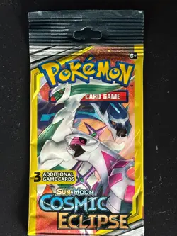 Pokemon Card - Cosmic Eclipse - Sun & Moon - 3 Card Mini Booster Pack New - Image 5