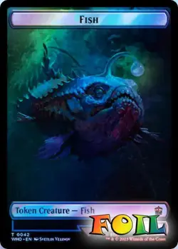 Fish // Cyberman Double-Sided Token (Surge Foil) 42 // 56 MTG WHO Token NP Foil - Image 1