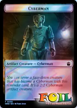 Fish // Cyberman Double-Sided Token (Surge Foil) 42 // 56 MTG WHO Token NP Foil - Image 2