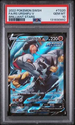 2022 POKEMON SWORD & SHIELD BRILLIANT STARS #TG20 FA/RS URSHIFU V PSA 10 - Image 1