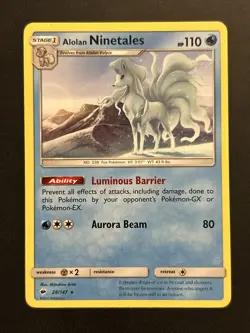 Alolan Ninetales SM Burning Shadows Pokemon NM 28/147 Sun & Moon - Image 1