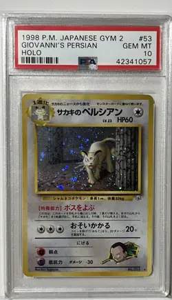 1999 POKEMON JPN GYM 2 #53 GIOVANNI'S PERSIAN-HOLO PSA 10 - Image 1