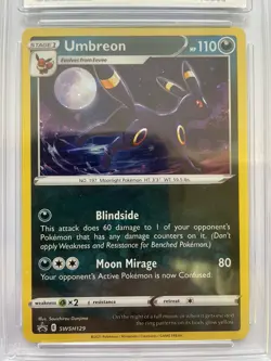Pokemon Umbreon TCG 2021 SWSH129 Black Star Promo Holo Blister Pack Ace 9 MINT - Image 2
