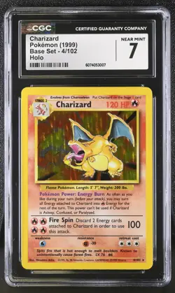 CGC 7 Charizard 1999 Base Set 4/102 Holo Pokemon Card - Image 1