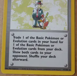 Pokemon Trader 77/102 Rare Non-Holo Base Set Pokemon Trainer Card NM/LP - Image 3