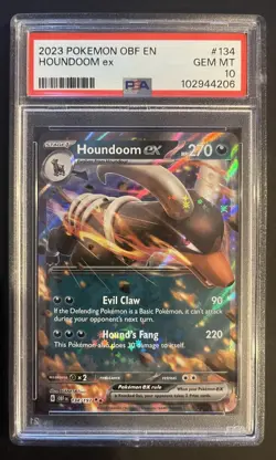 Pokemon TCG Houndoom EX 134/197 Obsidian Flames Double Rare S&V PSA 10 - Image 1