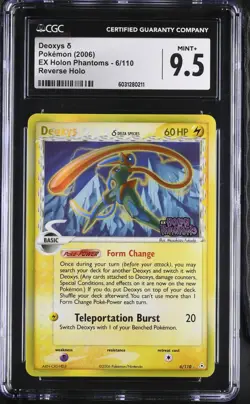 Pokemon Deoxys EX Holon Phantoms Reverse Holo Rare #6 CGC 9.5 MINT+ - Image 1