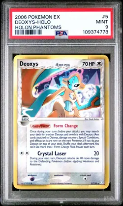 2006 POKEMON EX HOLON PHANTOMS #5 DEOXYS-HOLO PSA 9 - Image 1
