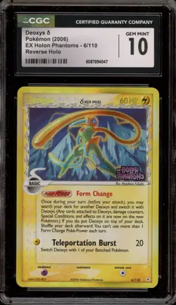 Pokemon Deoxys EX Holon Phantoms Reverse Holo Rare #6 CGC 10 Gem Mint - Image 1