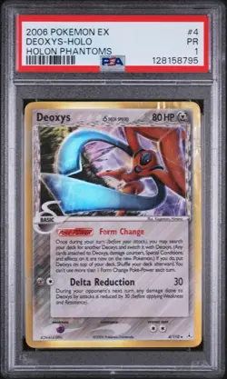 2006 POKEMON EX HOLON PHANTOMS #4 DEOXYS-HOLO PSA 1 - Image 1