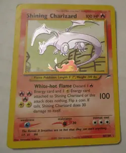 Pokemon TCG Neo Destiny Shining Charizard 107/105 Secret Rare Holo Card 2000 - Image 1