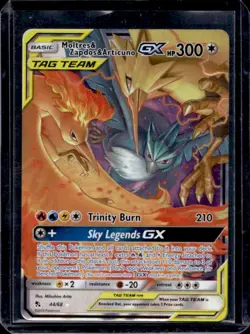 2019 Pokemon SM Hidden Fates Moltres & Zapdos Articuno Tag Team GX #44/68 - Image 1