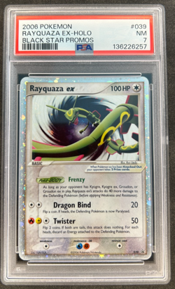 2006 Pokemon Rayquaza EX Holo Foil Black Star Promo 039 PSA 7 Fresh Grade - Image 1