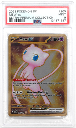 2023 Pokemon Mew ex Full Art 151 UPC Gold Metal Promo Card 205/165 PSA 9 Mint - Image 1