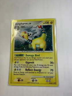 Pokemon TCG Platinum Base Set Ampharos Card 1/127 Rare Holo LP-NM Condition - Image 1